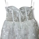 Lulus NWT Marvelously Lovely White Tulle 3D Embroidered Strapless Mini Dress Photo 8