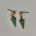 Gold and Turquoise Earrings Photo 1