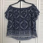 Jolt Blue Bandana Print Off The Shoulder Top Photo 0