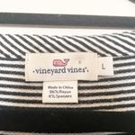Vineyard Vines Jet Black and White Stripe Embellished Knit Top Photo 1