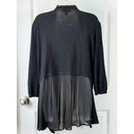 TOZ & ALI Black Cardigan Sweater Sheer Pleated Back Mesh Women's XL Photo 5