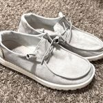 Hey Dude Women's Wendy Size 8 Light Grey Slub Canvas | Womens Slip on Gray Photo 0