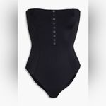 ONIA  Adrienne button-embellished‎ bandeau swimsuit XS Photo 2