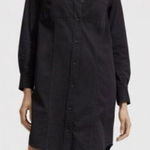 Everlane Black Button Up Long Sleeve Utility Shirt Dress, Size 10 Photo 0