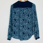 Moulinette Soeurs Anthropologie  blue and white floral silk button front top. 6 Photo 3