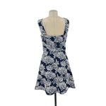 Shoshanna  Navy Blue Floral Cut-Out Sleeveless Mini‎ Dress Size 4 Photo 4
