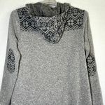 Cabela's  Pullover Henley Sweater XL Gray Fair Isle Toggle Hooded Hoodie Pocket Photo 4