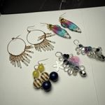 Dangle Drop Pierced Earrings Lot Of 4 Variety Mostly Bead / Beaded Photo 11