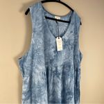 Cotton Bleu Sleeveless Tiered Babydoll Dress Blue Tie Dye Size 3X Pockets New Photo 5