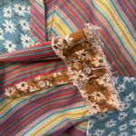 Oli & Hali Button Up Shirt XL Brown Striped Patchwork Slouchy Daisy Boho Gypsy Photo 2
