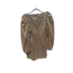 ZARA  Gold Sequin Zip Up Dress Puff Sleeves Photo 4
