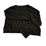 Black Crew Neck Cable Knit Cropped Sweater Size M Photo 1