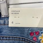 American Eagle Embroidered Floral Denim Jean Mini Skirt Button Fly NEW Womens 4 Photo 7