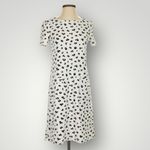 Persifor Carter Dress Small White Black Leopard Print Short Sleeve Pockets Retro Photo 2