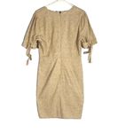 Moon River  Beige Short Sleeve Button Front Dress Women Sz L Photo 1