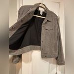 Liz Claiborne Size MP Black Cream Wool Blend Herringbone Full Snap Jacket Lined Photo 2