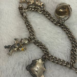 Vintage Charm Bracelet with House Soldier & Toy Figurine Charms Silver Photo 0
