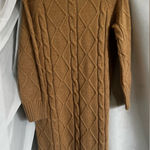 Max Mara  Camel Cable Knit Turtleneck Sweater Dress Photo 0