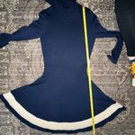 Vineyard Vines  Size S Navy Blue Cream Skater Hem Stripe Turtleneck Sweater Dress Photo 8