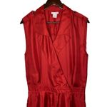 Club Monaco  Silk Sleeveless Romper Red size 6 Photo 2