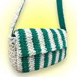 Anthropologie Striped Raffia Shoulder Bag - NWOT Photo 1