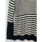 Gibson Latimer Box 001 Women's Striped Sequin Knit Sweater Black White Size Medi Photo 2