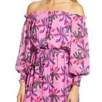 WAYF 💕💕 Off Shoulder Shoulder Maxi Dress ~ Pink Birds of Paradise XS (*No Belt) Photo 4