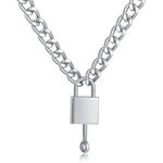 Fashion Jewelry Lock Pendant Necklace Silver Photo 0