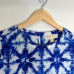 Michael Kors  Blue/White Tie Dye Crepe Shirt Size Small Photo 3