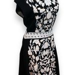 Nanette Lepore Nannette Lepore Good Karma Intarsia Knit Black Floral Sheath Dress Photo 7