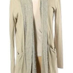Calvin Klein Vintage Tan Y2K Open Front Waterfall Cardigan Sweater Size XS Photo 0