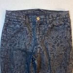 J Brand Womens 27 Black Velvet Paisley Overlay Brocade Skinny Jeans Holiday Photo 3