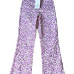 ZARA NWOT PRINTED MINI FLARE TROUSERS PANT HIGH WAISTED LILAC FLORAL XS Photo 4