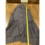 For Cynthia  Linen Blend boho lagenlook Tunic Button Up Asymmetric Dress XS Photo 4