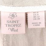 Saint Tropez West Womens Linen Pants Drawstring Waist Fixed Cuffs Tan Size 8 Photo 2