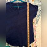 Anthropologie S Navy Split-neck High-Low Tunic Tee Oversized Photo 1