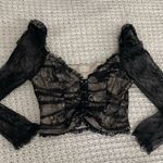 Dee Elly  Lace Corset-Front Top | Black / Beige Photo 0