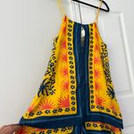 Farm Rio Sunshine Tie Neck Layered Romper, Size L Photo 8