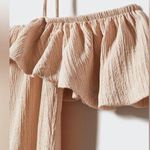 Mango MNG Janice Bone Nude Ruffle Sleeveless Midi Dress Size 6 NWT Photo 1