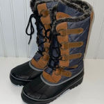 Abound  Womens Faux Fur Quilted Leather Lace Up‎ Tall Winter Boots Brown Sz 7 NWT Photo 0