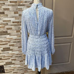 House of Harlow  1960 x REVOLVE Blue Smocked Mini Ruffled Floral Dress Size M Photo 2