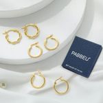 Gold Hoop Earrings for Women Sterling Silver Post Small Gold Hoop Earrings 14k Real Gold Tiny Hypoallergenic Small Hoop Earrings Set for Women Men Girls 13/15 /20mm Photo 3