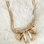 Lane Bryant  | Bow Goldtone Metal Statement Necklace Gold Adjustable | OSFM Photo 4