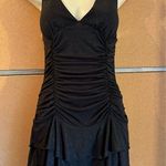 La Belle Vintage Y2K Black Glitter Ruched Halter Tiered Dress Medium Homecoming Photo 0