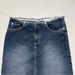 Vintage Y2K Dark Wash Faded Denim Low Rise Skirt Blue Size 2 Photo 3