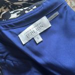 Rickie Freeman for Teri Jon Blue and White Patterned Midi Dress Size 10 Photo 3