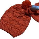 Cozy Orange Knit Hat and Mittens Set Photo 3