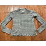 Fat Face UK green pointelle alpaca blend scalloped sweater 6 Photo 8