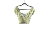 Billabong Women's Green & White Floral Crop Top S Photo 3