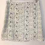 Free People Cream Floral Printed Denim Mini Skirt Size 10 Photo 2